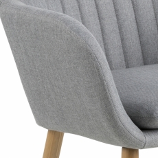 Jedálenská stolička s opierkami Ema, textil, svetlo šedá - 9