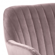 Jedálenská stolička s opierkami Ema, zamat, ružová / čierna - 2