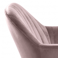 Jedálenská stolička s opierkami Ema, zamat, ružová / čierna - 5