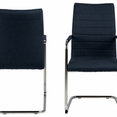 Jedálenská stolička s opierkami Gudrun (SET 2 ks), textil, tmavo modrá - 6