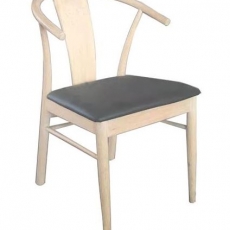 Jedálenská stolička s opierkami Janik (SET 2 ks), syntetická koža / dub - 1