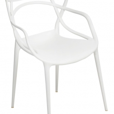 Jedálenská stolička s opierkami Minster, biela - 1