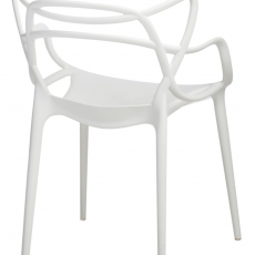 Jedálenská stolička s opierkami Minster, biela - 2