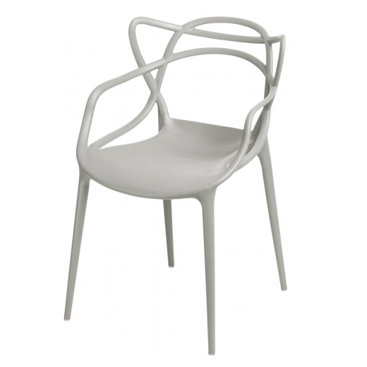 Jedálenská stolička s opierkami Minster, sivá - 1