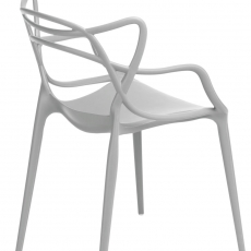 Jedálenská stolička s opierkami Minster, sivá - 2