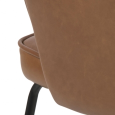 Jedálenská stolička s opierkami Mitez, syntetická koža, hnedá - 3