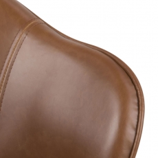 Jedálenská stolička s opierkami Mitez, syntetická koža, hnedá - 6