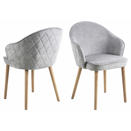 Jedálenská stolička s opierkami Mitzie, textil, šedá - 1