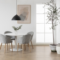 Jedálenská stolička s opierkami Mitzie, textil, šedá - 2