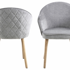 Jedálenská stolička s opierkami Mitzie, textil, šedá - 3