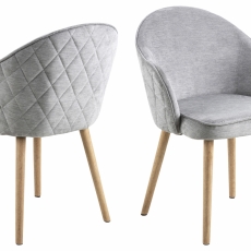 Jedálenská stolička s opierkami Mitzie, textil, šedá - 1