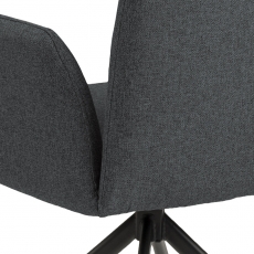 Jedálenská stolička s opierkami Naya, textil, tmavo šedá - 5