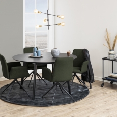 Jedálenská stolička s opierkami Naya, textil, tmavo zelená - 3