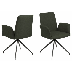Jedálenská stolička s opierkami Naya, textil, tmavo zelená