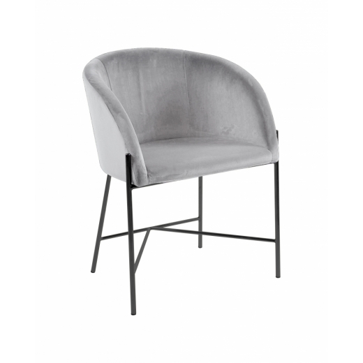 Jedálenská stolička s opierkami Nelson, textil, bežová / čierna - 1