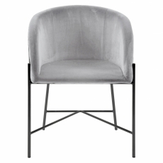 Jedálenská stolička s opierkami Nelson, textil, bežová / čierna - 3