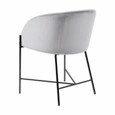 Jedálenská stolička s opierkami Nelson, textil, bežová / čierna - 5