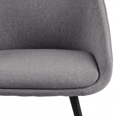 Jedálenská stolička s opierkami Nils (SET 2 ks), textil, svetlo šedá / čierna - 6