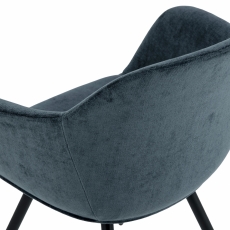 Jedálenská stolička s opierkami Noella, textil, tmavo modrá - 2