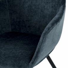 Jedálenská stolička s opierkami Noella, textil, tmavo modrá - 6