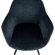 Jedálenská stolička s opierkami Noella, textil, tmavo modrá - 7