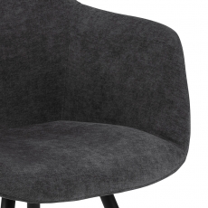 Jedálenská stolička s opierkami Noella, textil, tmavo šedá - 2