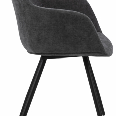 Jedálenská stolička s opierkami Noella, textil, tmavo šedá - 7
