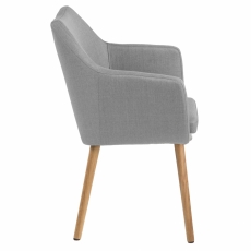 Jedálenská stolička s opierkami Nora, textil, béžová - 2