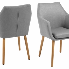 Jedálenská stolička s opierkami Nora, textil, béžová - 1
