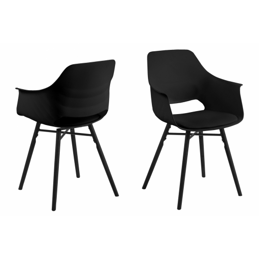 Jedálenská stolička s opierkami Ramona (SET 2 ks), čierna - 1