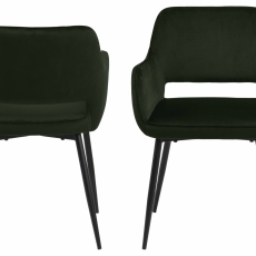 Jedálenská stolička s opierkami Ranja (SET 2 ks), textil, olivová - 3