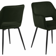 Jedálenská stolička s opierkami Ranja (SET 2 ks), textil, olivová - 1