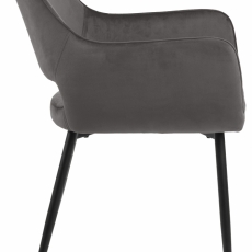 Jedálenská stolička s opierkami Ranja (SET 2 ks), textil, tmavo šedá - 6