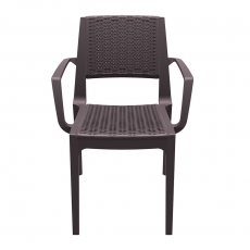 Jedálenská stolička s opierkami Rattan, hnedá - 2