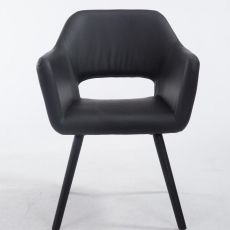 Jedálenská stolička s podrúčkami Arizona koža, čierne nohy - 12