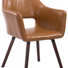 Jedálenská stolička s podrúčkami Arizona koža, nohy orech - 6