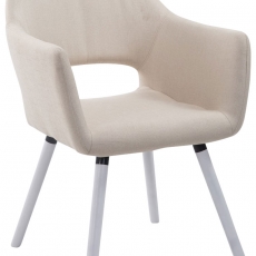 Jedálenská stolička s podrúčkami Arizona textil, biele nohy - 3