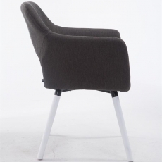 Jedálenská stolička s podrúčkami Arizona textil, biele nohy - 12