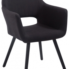 Jedálenská stolička s podrúčkami Arizona textil, čierne nohy - 8