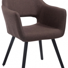 Jedálenská stolička s podrúčkami Arizona textil, čierne nohy - 2