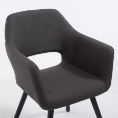 Jedálenská stolička s podrúčkami Arizona textil, čierne nohy - 14
