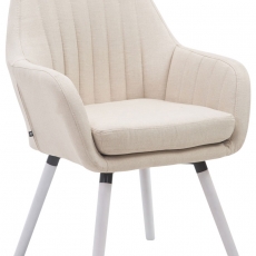 Jedálenská stolička s podrúčkami Fiona textil, biele nohy - 2