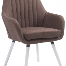 Jedálenská stolička s podrúčkami Fiona textil, biele nohy - 1