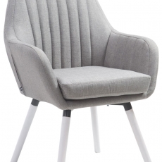 Jedálenská stolička s podrúčkami Fiona textil, biele nohy - 3