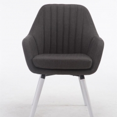 Jedálenská stolička s podrúčkami Fiona textil, biele nohy - 7