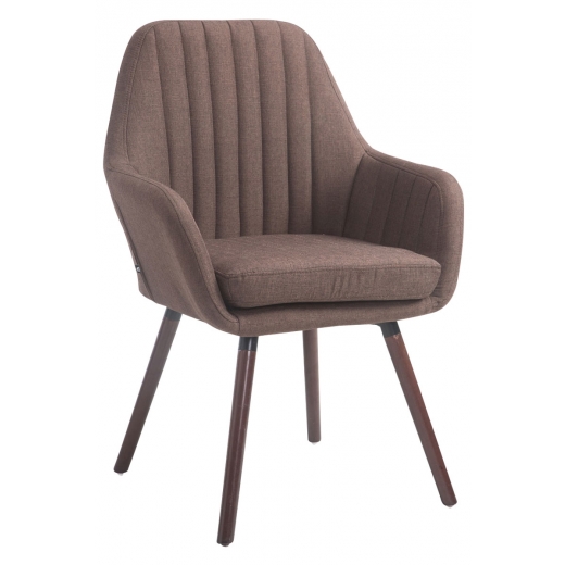 Jedálenská stolička s podrúčkami Fiona textil, nohy orech - 1