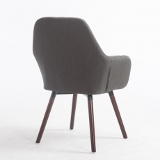 Jedálenská stolička s podrúčkami Fiona textil, nohy orech - 9