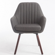 Jedálenská stolička s podrúčkami Fiona textil, nohy orech - 7