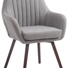 Jedálenská stolička s podrúčkami Fiona textil, nohy orech - 4