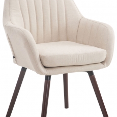 Jedálenská stolička s podrúčkami Fiona textil, nohy orech - 2